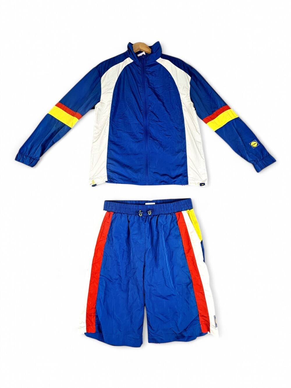 Lidl Mens Two-Piece Windbreaker Jacket and Shorts Set Blue M IAN 510072_2407
